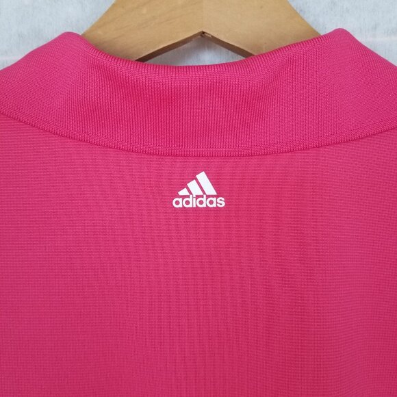 Women's Adidas Climalite SS  Golf Polo Shirt Pink Size Medium - Picture 4 of 6